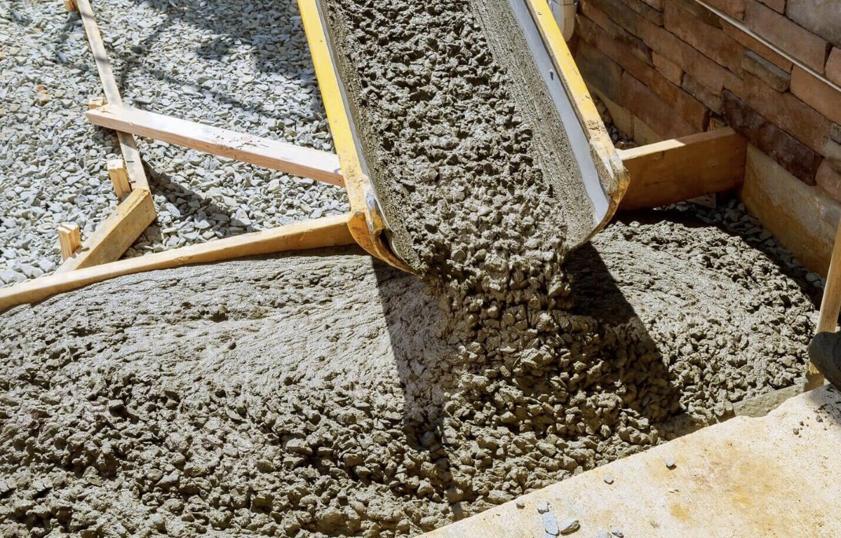 High-quality concrete being poured during installation in Ventura, CA