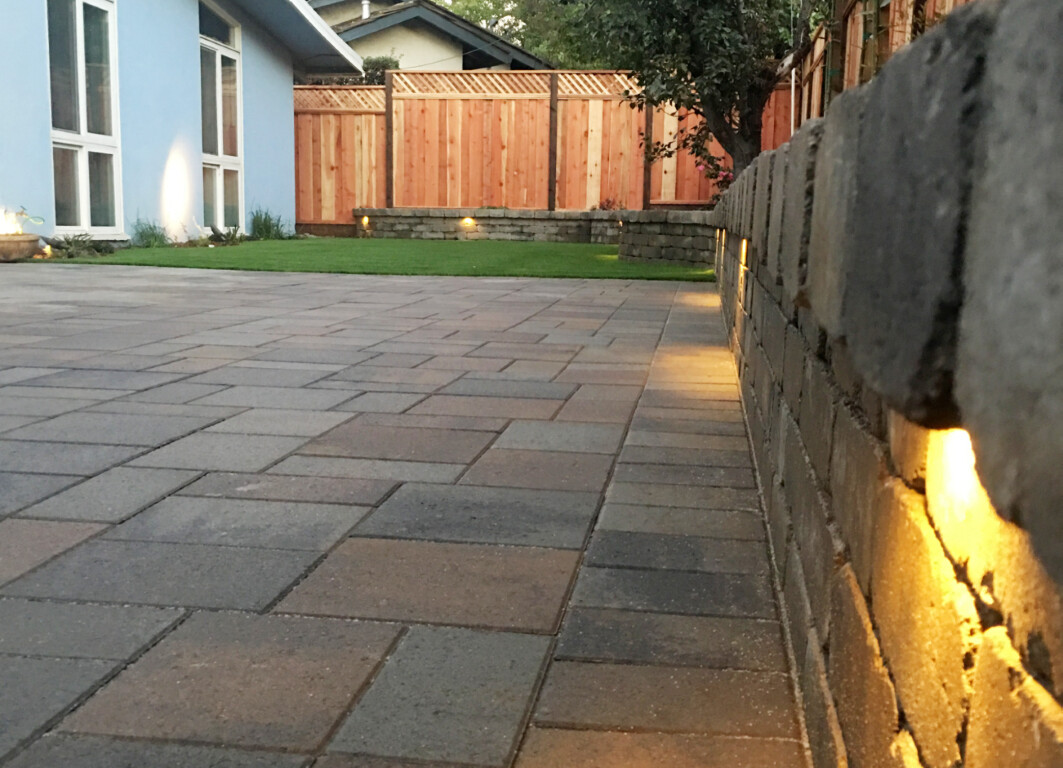 Concrete patio with retaining wall repair in Ventura, CA